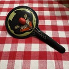 T Cohn Tin Black Cat Litho Pan Clanger Noisemaker 1930s Halloween Green Orange