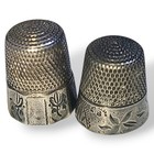 2 Vintage Simon Brothers Sterling Silver Thimbles Size 8   10