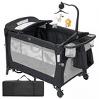 Foldable Baby Playpen W bassinet   Changing Table Portable Pack W music Toy Bar