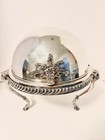 Vintage  Footed Sheridan Silver Plate Roll Top Server Chafing Dish