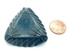 Antique Carved Black Button 1 3 4  Wide X 3 8  Thick With Shank