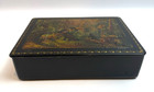 Rare Vintage Russian Lacquer Paper Mache Signed Hand Painted Trinket Box 9  X 7 