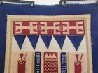 Vtg African kenyan Hand-painted Mud Cloth Textile Art Wall Hanging rug 58x35