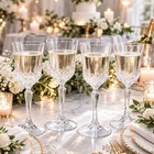 Crystal Toasting Glasses Wedding Champagne Set Of 4 Bridal Table Elegant Barware