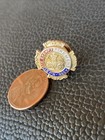 Vtg Nj New Jersey State Exempt Firemens Assn Enameled Gold Tone Screw Back Pin
