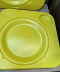 Vintage Dixie Livingware Plate   Cup Holders Set Of 5 Camping Yellow Retro