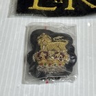 British Officer Bullion Patch Badge Beret Lion Crown Pair Vtg