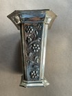 Vintage Silver Plate Rectangular Casket cemetary Flower Vase