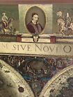 Blaeu Wall Map Gold Foil  Framed  Size 24x28 Perfect Condition Vintage World Map