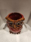 Vintage Apropos Home Collection Red And Brown Planter Pot Ceramic Pottery Owl