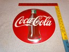 Vintage Coca Cola Soda Bottle Trademark Reg  12  Domed Porcelain Metal Gas Sign 
