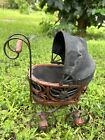 Rustic Table Top Wood Wicker Metal Vintage Carriage Baby Stroller Buggy Decor
