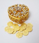 Arras De Boda Oro Dorado Gold Wedding Ceremony 13 Unity Coins Heart Chest Box