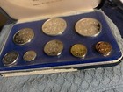 1974 Barbados 8 Coin Proof Set Including 2 Silver W  Distressed Case Freee Ship