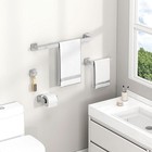 4 Pcs 24 In Towel Bar Set Bathroom Hardware Set Brushed Nickel Bath Accessories