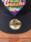 Key West Conchs Hat Cap Fitted Men   s Size 7 Black New Era 59fifty Minor Baseball