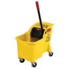 Rubbermaid  Tandem Mop Bucket  Plastic  Yellow  31 Quart  1887304