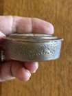 Vintage Persian Silver   Mother Of Peral Hand Painted Small Lidded Trinket Box