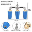 360   Rotating Pressure Washer Triple Turbo Nozzle 1 4  Quick Connector 4000 Psi