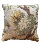 Vtg Aubusson Style Pillow Cover Muted Floral Trees Tapestry Decor Castlecore