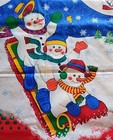 Snow Buddies Sledding Winter Christmas Snowman Apron Cut   Sew Fabric Panel