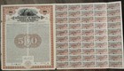 Colombia 1926 Republic   500 Medellin Dollars Gold Specimen Bond Loan Share Coup