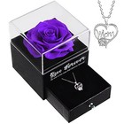 Preserved Real Rose For Mom  Eternal Flowers Rose Birthday Gifts For Mom Purple