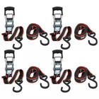 Hot Deal  12 Ft  X 1 In  Ratchet Tie-down Straps With S-hook  4-pack 