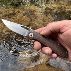 Luft Concepts Bxtr 3 25  D2 Steel Folding Pocket Knife W  Canvas Micarta Handle