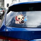 Axolotl Bubble Gun - Vinyl Decal Sticker - Car Window Laptop -  168
