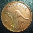 1964  - Penny Australia - Queen Elisabeth Ii - Au