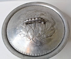 Vintage Everlast Hand Forged Aluminum Covered Dish Pea Vine Lid Etching  1038
