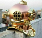 18  Brass Vintage Copper Mark V Us Navy Deep Sea Scuba Divers Diving Helmet Gift