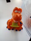 Fisher Price Dino Roar T-rex Dinosaur Orange Vintage Plush 1999 Plastic Head