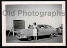 Great Car Hubcaps 2 Door Roadside Sign Woman Old vintage Photo- Aa37