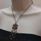 Stunning Vintage Victorian Revival Dangling Pendant Bronze Tone Necklace Ooak