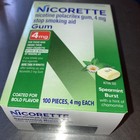 Lot Of 2 Nicorette Nicotine Gum 4mg Spearmint Burst 100 Pieces Exp 7 28 