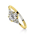Silver Ring Blank 6x8mm With Cz Side Stones     Oval For Gemstone Gold Plated