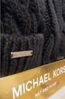 New Michael Kors Women s Classic Knit Hat   Woven Scarf Gift Box Set Black