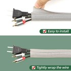 Split Wire Loom Tubing  Cable Protector Sleeve  Braided 1 8 -10ft  Grey 