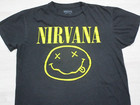 Nirvana Band T Shirt Women s  m  Smiley Face Nevermind Logo Grunge Rock Music