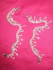 Rhinestone Shoe Boot Chains Bracelets Silver Dangle Tassel Straps Anklets 2pcs