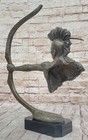 Signed American Indian Warrior Bronze Sculpture Art Figurine Statue Figure Sale