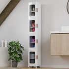 4-tier Narrow Storage Cabinet With Wheels   Shelves Bathroom Kitchen Small Space