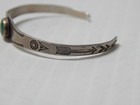 Vintage C1930s Fred Harvey Navajo Indian Sterling Silver Turquoise Baby Bracelet
