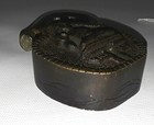 Buddhist Bronze Buddha Padlock Lock With 2 Original Keys Numbered Antique