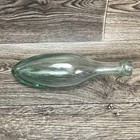 Vintage Aqua Green Torpedo Mineral Water Bottle Hand Blown Glass Antique Decor