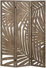 Mygift 3 Panel Tropical Palm Leaf Cutout Design Decorative Wood Room Divider