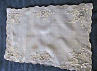 4 Vtg Placemats Sheer Linen Handmade Lace Madeira Embroidery Flowers