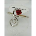 Sexy Ruby Red Crystal Rhinestone Toe Ring Adjustable Size  Sterling Silver New